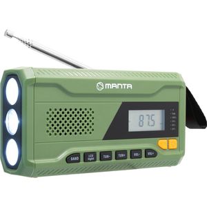 Draagbare Noodradio op Zonne-Energie met Powerbank, FM-Radio en SOS-Alarmsignaal