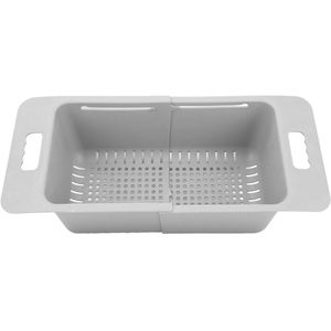 Diepe diepvriesmand met verstelbare opbergbak en handvat voor keuken (grijs)