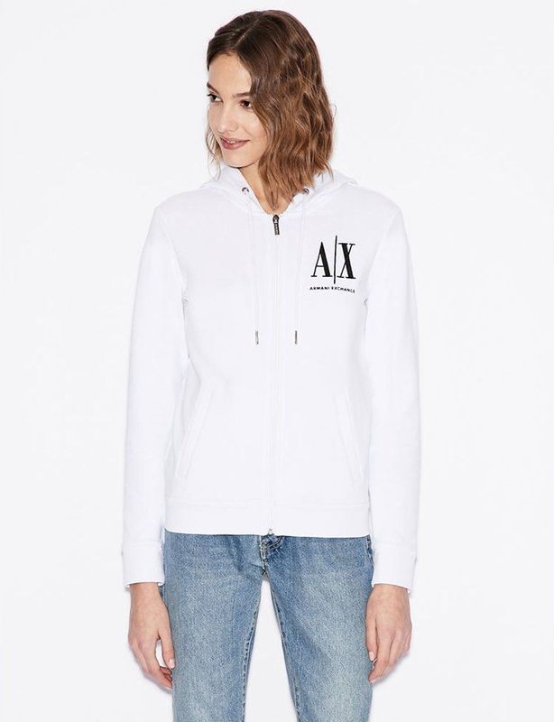 Armani Exchange 8nym22_yj68z Sweatshirt Met Rits Wit L Vrouw