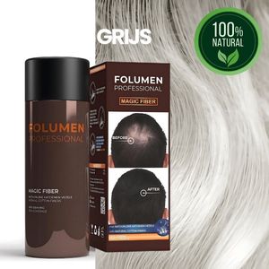 FOLUMEN Protein Haarvezels (28g) - Grijze Haarverdikker voor Dunner Wordend Haar - Direct Vol Haar in 20 Seconden - 8 Kleuren Verkrijgbaar