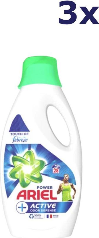 Ariel - Vloeibaar Wasmiddel - Vleugje Ambi Pur - 3 x 28 Wasbeurten - Voordeelverpakking