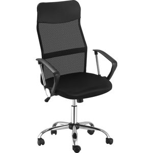 HOMCOM Ergonomische kantoorstoel gamestoel draaistoel gaming stoel schuimstof netstof zwart A2-0093