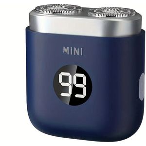Digitale 2-Blade Scheerapparaat - Usb Oplaadbare 2-Kop Mini Body Shaver + Precisie/Baardtrimmer - Lichtgewicht en Comfortabel - Perfecte Lichaamshaar Verzorging voor Dames en Heren - Digitale Batterij Indicator - Kleur: Blauw