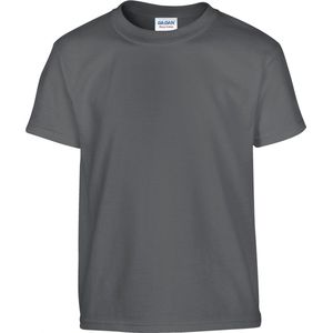 T-shirt Kind 7/8 years (M) Gildan Ronde hals Korte mouw Charcoal 100% Katoen