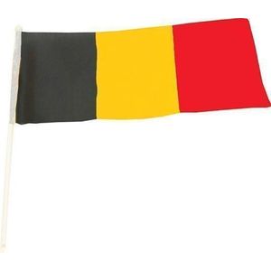 Zwaaivlag op stok 47 x 33 cm | Belgie | Red Devils