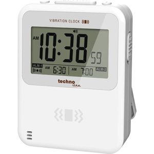 Kwarts Wekker Wit met 2 Alarmtijden en Grote Digitale Weergave
