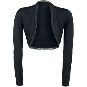 Gothicana Zwarte bolero met kant - Dames - 3XL