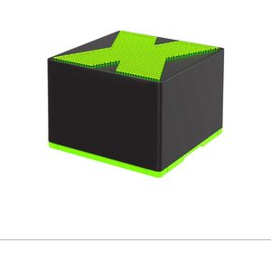 Mini speaker- X1 bluetooth draagbaar outdoor speaker- draagbare waterdicht speaker- 5 cm x 5 cm x 3,6 cm. Groen met zwart.