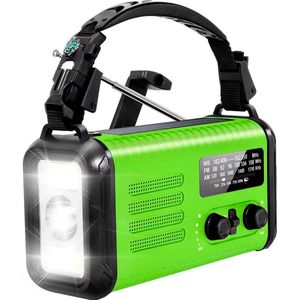 Noodradio Solar - 20.000 mAH Powerbank - Opwindbare Wereldontvanger - Betrouwbare Noodvoorziening
