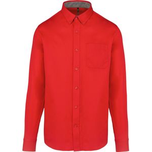 Kariban Herenoverhemd met lange mouwen van katoen Nevada K586 - Red - 3XL