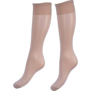 8 Paar panty kniekousen - 20 Denier - Beige