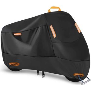 Waterdichte Motorhoes - Buiten Motorafdekzeil voor Scooter Bromfiets - 300D, Regen UV Stof Windbeschermend - 4 Reflecterende Strips - 2 Afsluitgaten - 1 Handgreep - 1 Opbergtas - S: 175 x 85 x 100 cm Motorhoes