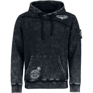 Rock Rebel by EMP grijze capuchontrui met patches - Heren - M