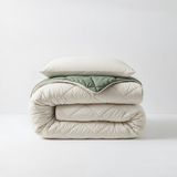 Sleeptime - 2 in 1 Diamant Dekbed - Creme/Groen - Dekbed zonder Overtrek Inclusief Kussensloop - 140x200