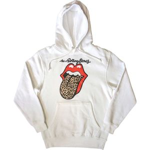 The Rolling Stones - Leopard Tongue Hoodie/trui - L - Wit