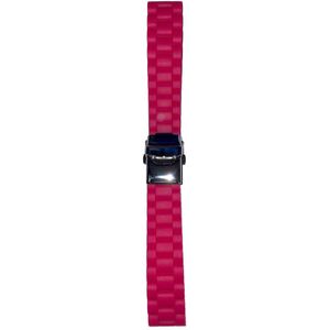 Horlogeband - 20mm - Roze - Bolle silicone band - Roestvrijstalen gesp