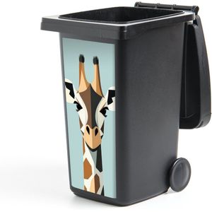 Container sticker Giraffe - Illustratie - Bruin - Minimalistisch - 44x98 cm - Kliko sticker