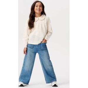 Kledingset - Kledingset - 2delig - Jeans Edwardsville Medium Blue - Blouse Elgin Whitecap Gray - Maat 92