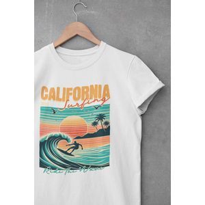 Shirt - California - Outdoor Goeroe | Avontuur | Buitensport | Natuur | Wandelen | Mountainbike | Klimmen | Outdoor | Kamperen | Boulderen | Wit