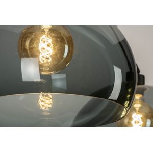 Lumidora Hanglamp 30806 - BROOKLYN - 2 Lichts - E27 - Zwart - Grijs - Kunststof