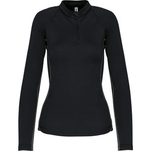 SportSweatshirt Dames L Proact 1/4-ritskraag Lange mouw Black 100% Polyester