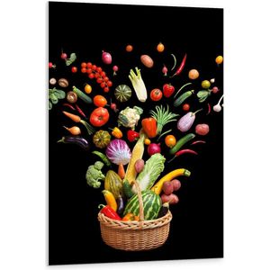 Forex - Mandje met Fruit en Groente - 80x120cm Foto op Forex