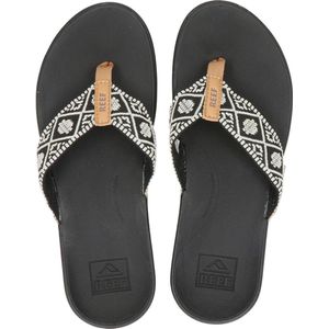 Reef Ortho Wovenblack/White Dames Slippers - Zwart/Wit - Maat 38,5