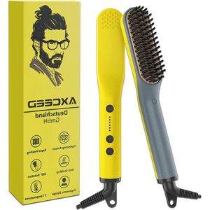 2-in-1 elektrische Baardstijltang - Hoogwaardige ionische borstel - Snel opwarmen - 200 °C - Haar en baardstyling