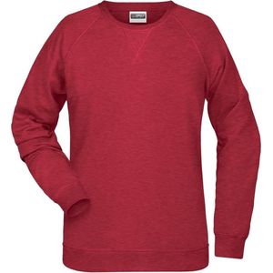 James and Nicholson Dames/dames Raglan Sweatshirt met lange mouwen (Karmijnrood Melange)