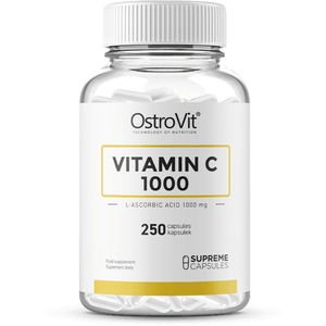 Vitaminen - OstroVit Vitamine C 1000 mg 250 capsules - 250 Capsules + BeBulk Nutrition Pillendoos