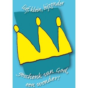 Ansichtkaart 10x15 cm -  Lief klein bijzonder... (blauw) - set van 25