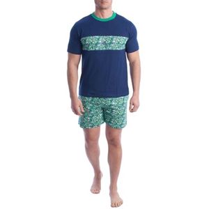 Katoenen Heren Pyjama met Korte Mouwen en Korte Broek