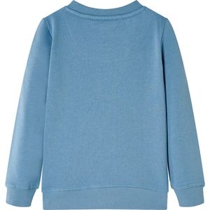 Kindertrui 116 middelblauw met gorilla print