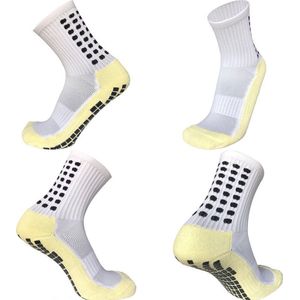 Gripsokken - Sportsokken - Voetbal - Grip - Anti blaren - Wit - Gripnopjes - Compressie - Prestatiebevorderend - One size