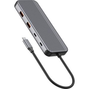 Sitecom - Multiport hub - 8 in 1 - USB-C - 1x HDMI + 1x DP - LAN