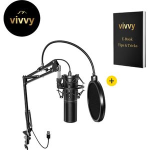 Microfoon Arm - Microfoon Arm Met Microfoon 6 In 1 - Gaming Microfoon Voor PC Verstelbaar – 100% Tevredenheidsgarantie - Met Microfoon Houder - Incl. Mic Pop Filter & Tafelklem