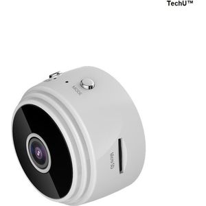 TechU™ Spycam Geheime Mini Camera – Bedienen met WiFi – Mini Security Camera – Dagzicht & Nachtzicht – Bewegingsdetectie – 1080P HD Micro Camera – Wit