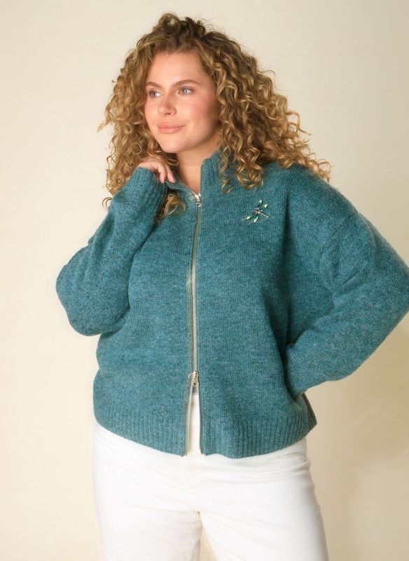 Yest Curve - Haniya - Vest - Dark Mint/Melange