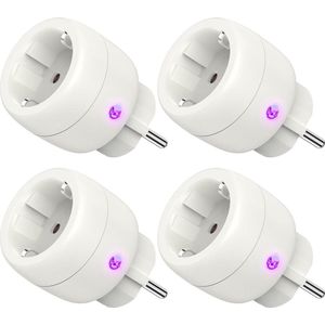 Slimme Stopcontact Met Stroomverbruiksmeting - Alexa Google Home Compatibiliteit - 16A 3680W Smart Life App - WiFi 2.4 GHz - 4 Pack