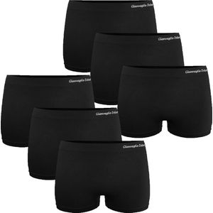 Boxershorts Dames - Microfiber - Naadloos en Elastisch - 6-Pack - Zwart - Maat XL-3XL | Dames Ondergoed