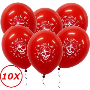Halloween Versiering Decoratie Helium Ballonnen Feest Versiering Halloween Accessoires Ballon Rood Piraat – 10 Stuks