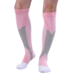 Sport sokken - Sokken - Compressiekousen - Lange sokken - Voor Dames En Heren - Roze - Maat 35-39