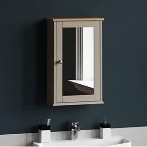 Priano badkamermeubel enkele spiegeldeur wandmontage, grijs