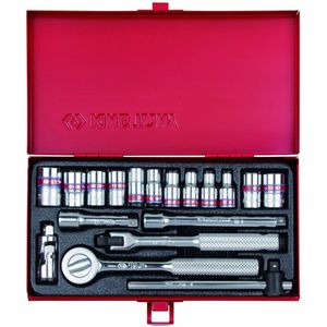 King Tony 1/4"" Dopsleutelset 18-delig 6-Zijdig & 8-Zijdig 4-12mm