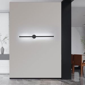 Delaveek-LED wandlamp lang aluminium - zwart - 80cm- 16W 1800lm - Koel wit 6500K