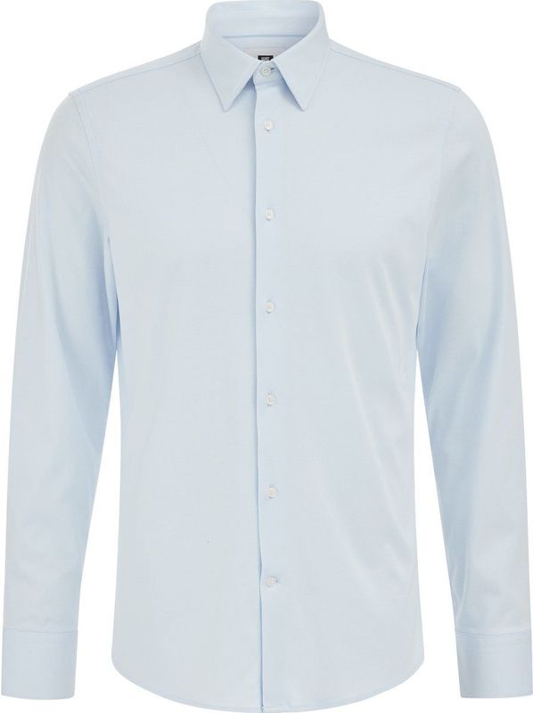 Fundamentals - Heren slim fit overhemd - Slim Fit - Lichtblauw - Katoen - Maat: S