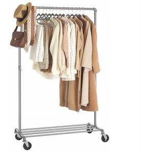 MIRA Home - Kledingrek - Wieltjes - Stabiel - Draagvermogen 90 kg - 100x49x163 cm