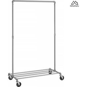 MIRA Home - Kledingrek - Wieltjes - Stabiel - Draagvermogen 90 kg - 100x49x163 cm