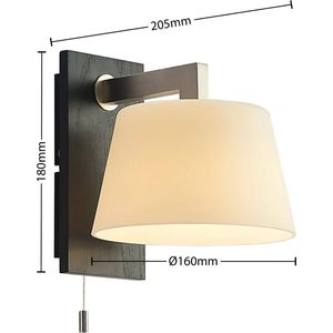 Lucande - wandlamp - 1licht - glas, hout, ijzer - H: 18 cm - G9 - wit, zwart, mat nikkel