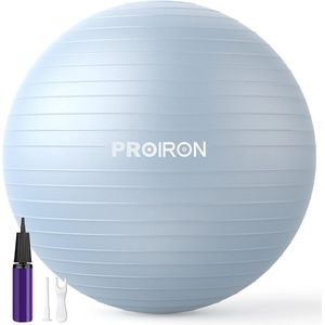 Gymnastiekbal, pezzibal, zitbal, trainingsbal, fitnessbal en balans voor core-training, met pomp, anti-burst, pilatesbal, robuust, voor volwassenen, kantoor, pezziballen, gymnastiekballen